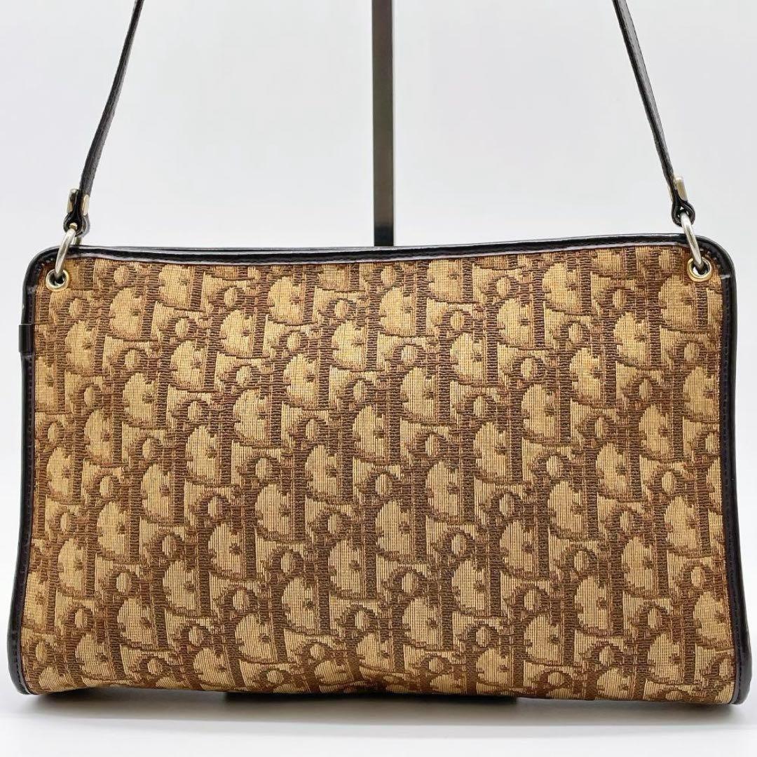 Christian Dior Shoulder Bag Purse Trotter Canvas Leather Authentic