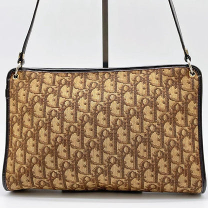 Christian Dior Shoulder Bag Purse Trotter Canvas Leather Authentic