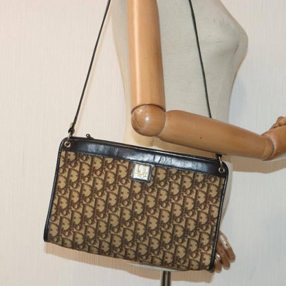 Christian Dior Shoulder Bag Purse Trotter Canvas Leather Authentic