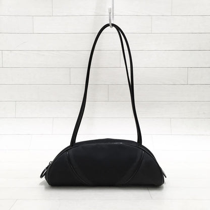 Christian Dior Shoulder Bag Purse Nylon Patent Leather Black Authentic