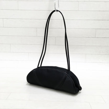 Christian Dior Shoulder Bag Purse Nylon Patent Leather Black Authentic