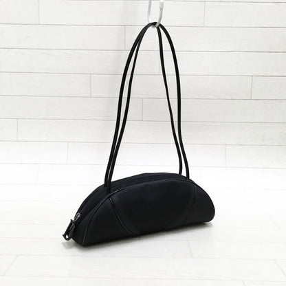 Christian Dior Shoulder Bag Purse Nylon Patent Leather Black Authentic