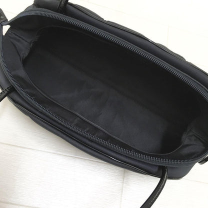 Christian Dior Shoulder Bag Purse Nylon Patent Leather Black Authentic