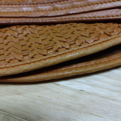Christian Dior Shoulder Bag Purse Chain Leather Orange Authentic