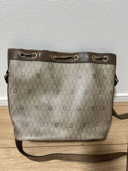 Christian Dior Shoulder Bag Purse Honeycomb Beige Authentic