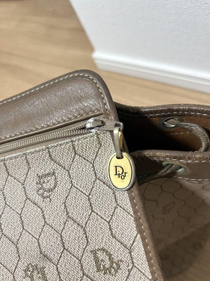 Christian Dior Shoulder Bag Purse Honeycomb Beige Authentic