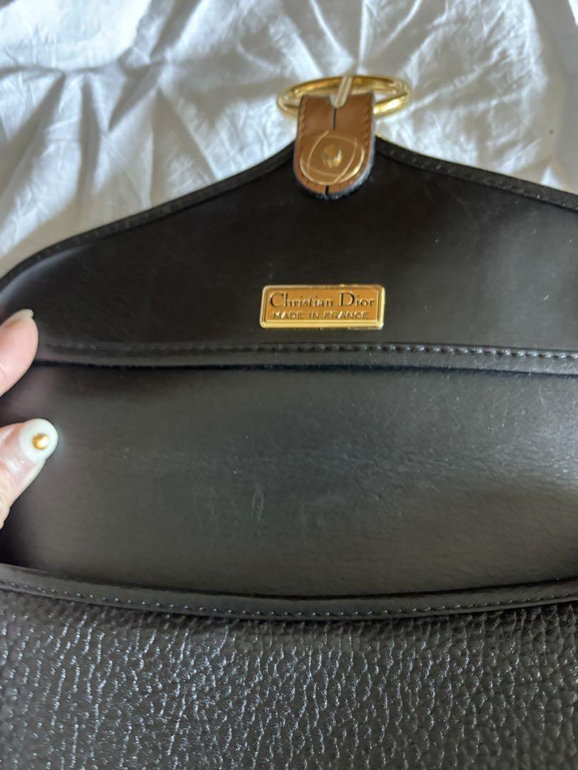 Christian Dior Shoulder Bag Purse CD Black Authentic