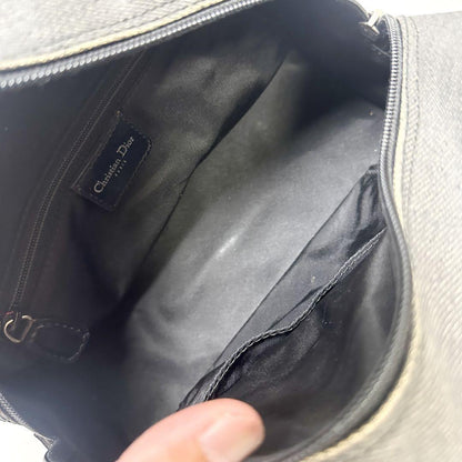 Christian Dior Hand Bag Tote Purse Cannage Leather Black Authentic