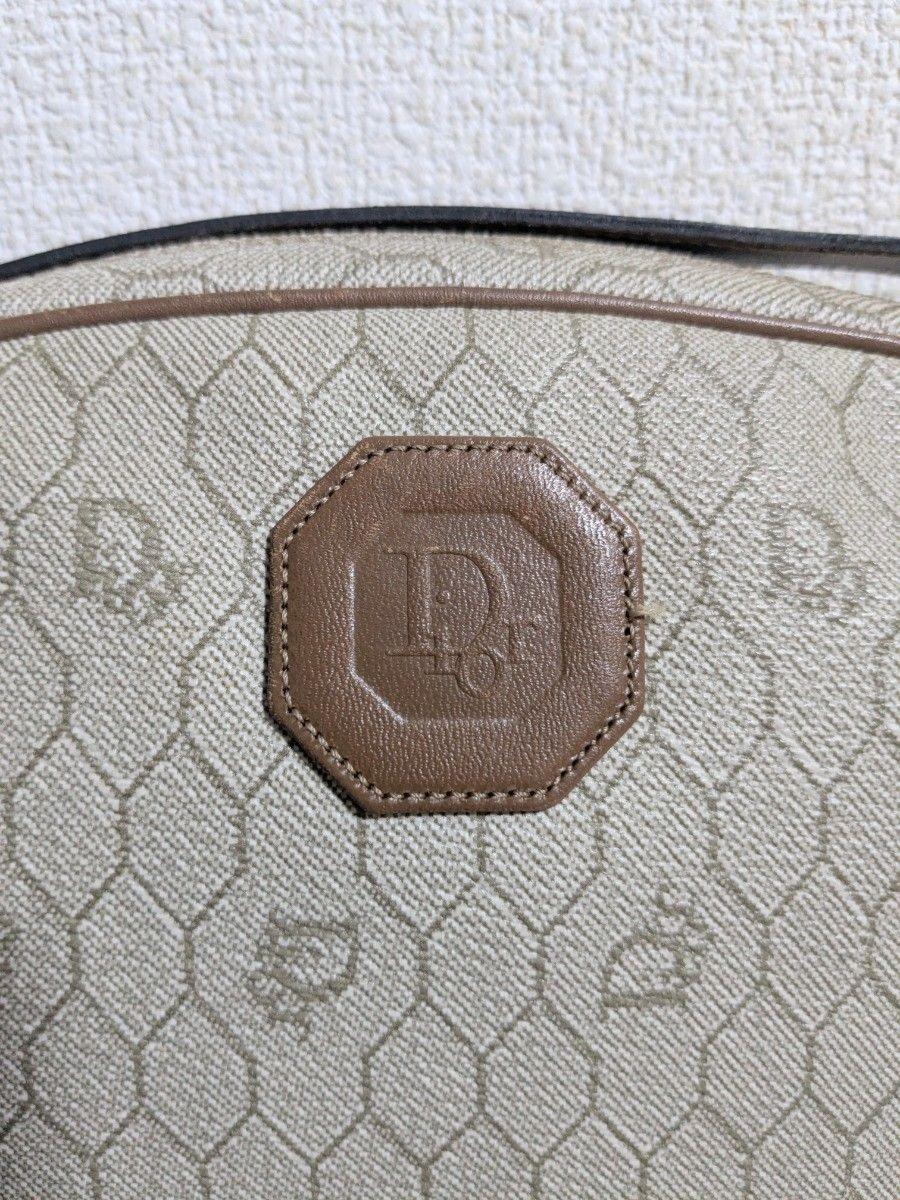 Christian Dior Shoulder Bag Purse Honeycomb Leather Beige Authentic