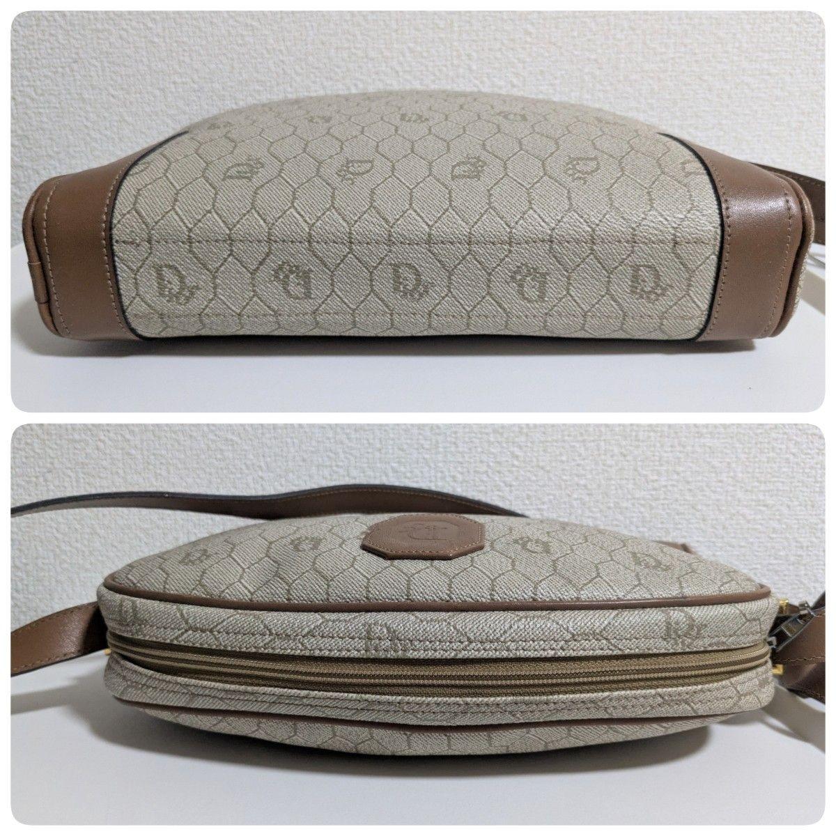 Christian Dior Shoulder Bag Purse Honeycomb Leather Beige Authentic