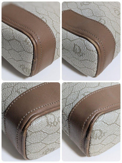 Christian Dior Shoulder Bag Purse Honeycomb Leather Beige Authentic