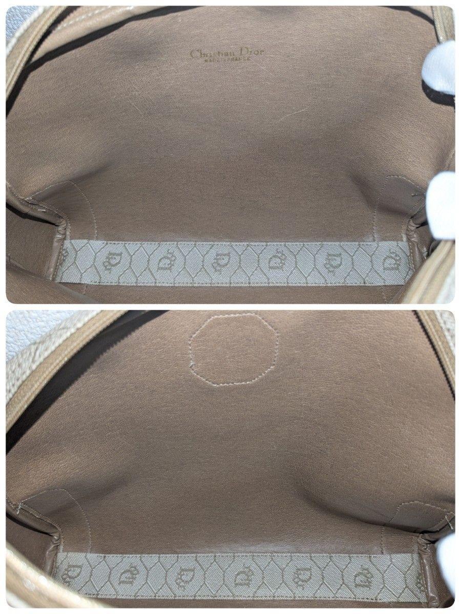 Christian Dior Shoulder Bag Purse Honeycomb Leather Beige Authentic