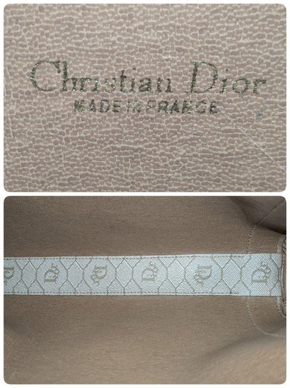 Christian Dior Shoulder Bag Purse Honeycomb Leather Beige Authentic