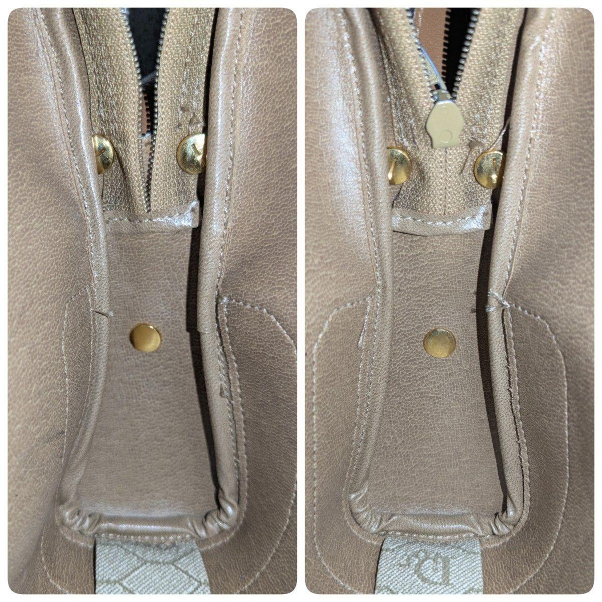 Christian Dior Shoulder Bag Purse Honeycomb Leather Beige Authentic