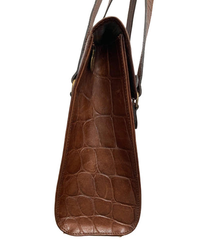 MULBERRY Hand Bag Tote Purse Turn Lock Brown Authentic
