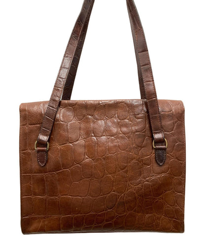 MULBERRY Hand Bag Tote Purse Turn Lock Brown Authentic