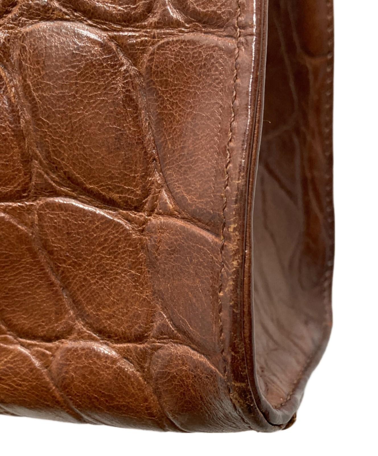 MULBERRY Hand Bag Tote Purse Turn Lock Brown Authentic