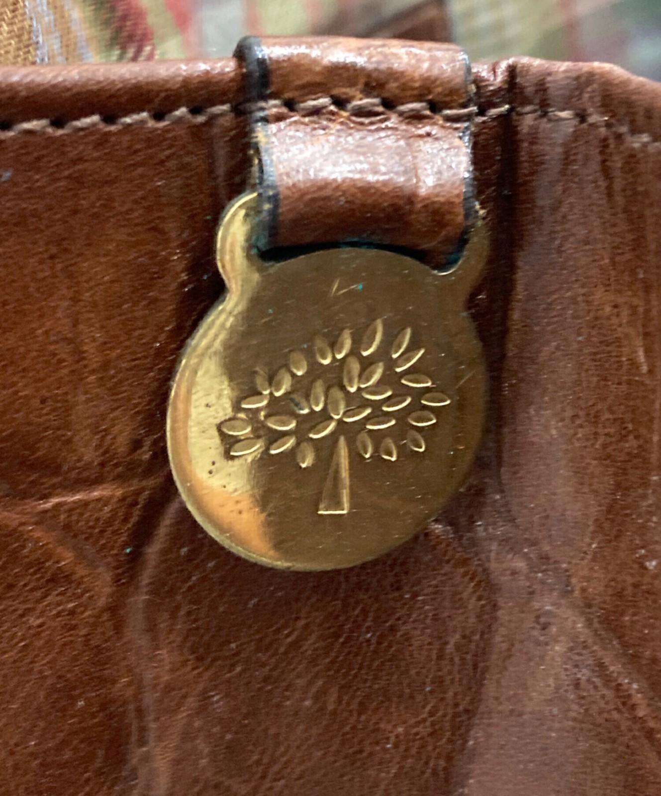MULBERRY Hand Bag Tote Purse Turn Lock Brown Authentic