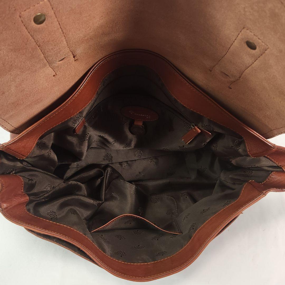 MULBERRY Hand Shoulder Bag Tote Purse 2way Turn Lock Leather Brown Authentic