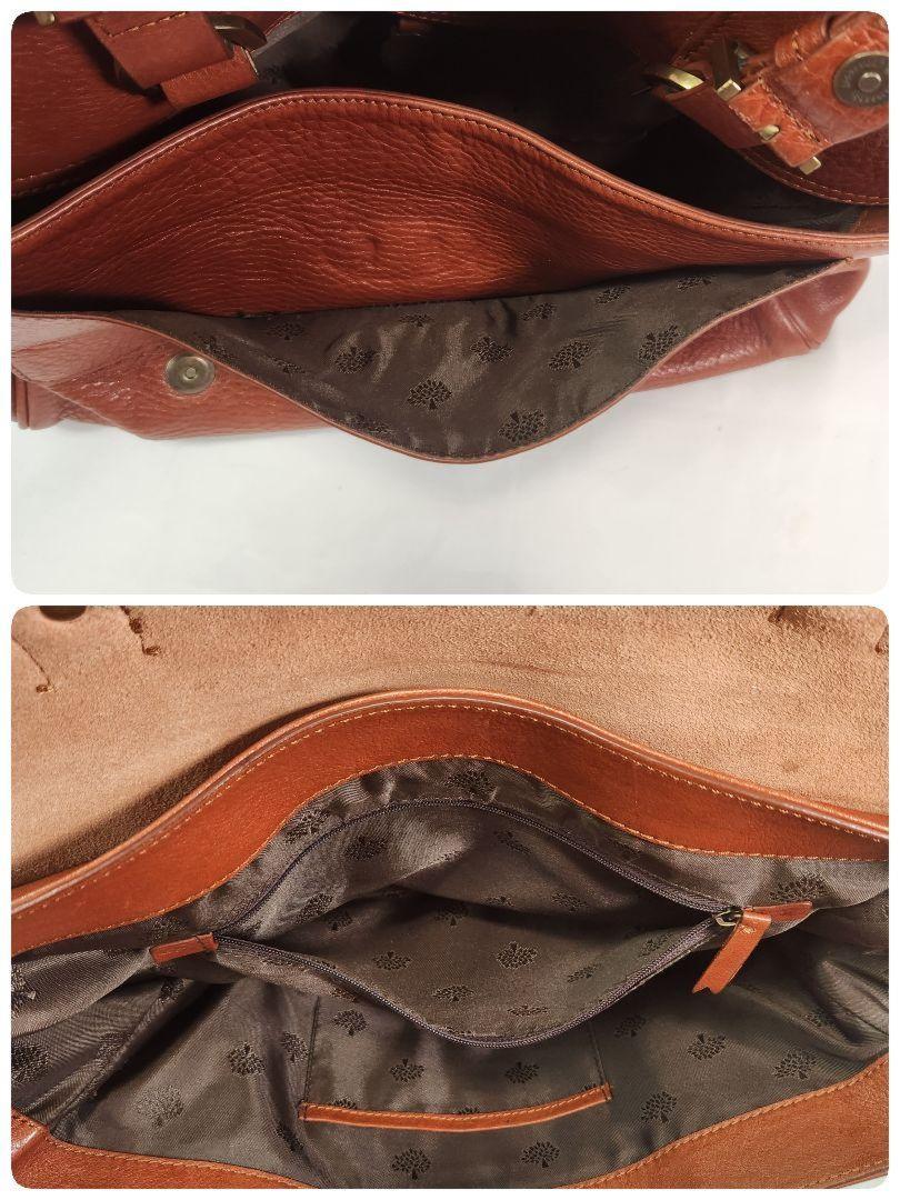 MULBERRY Hand Shoulder Bag Tote Purse 2way Turn Lock Leather Brown Authentic