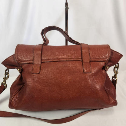 MULBERRY Hand Shoulder Bag Tote Purse 2way Turn Lock Leather Brown Authentic