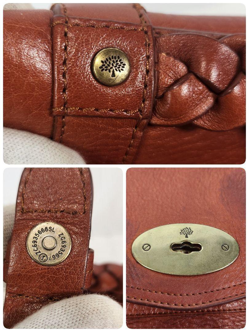 MULBERRY Hand Shoulder Bag Tote Purse 2way Turn Lock Leather Brown Authentic