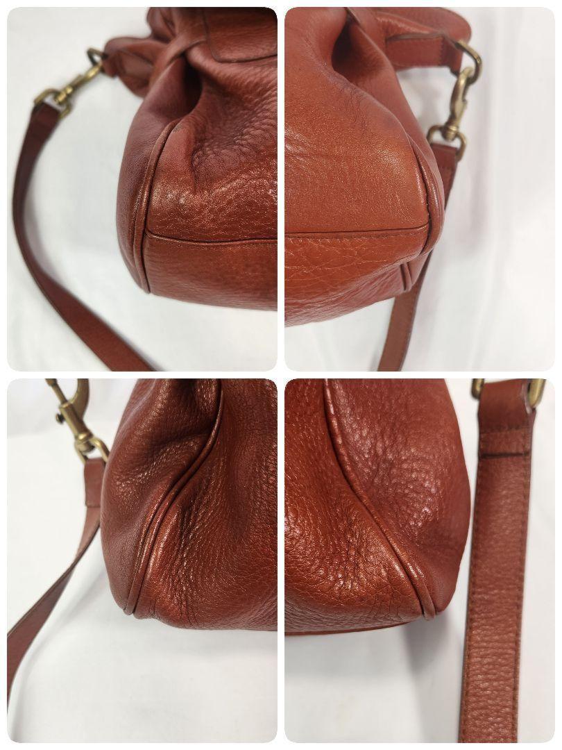 MULBERRY Hand Shoulder Bag Tote Purse 2way Turn Lock Leather Brown Authentic