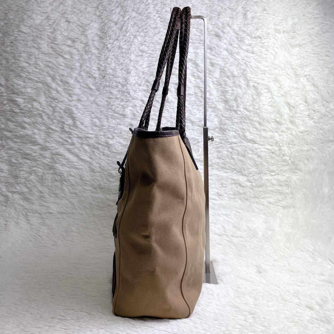 MULBERRY Hand Bag Tote Purse Turn Lock Canvas Leather Authentic