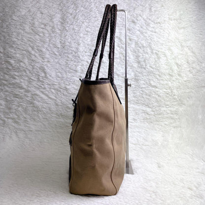 MULBERRY Hand Bag Tote Purse Turn Lock Canvas Leather Authentic