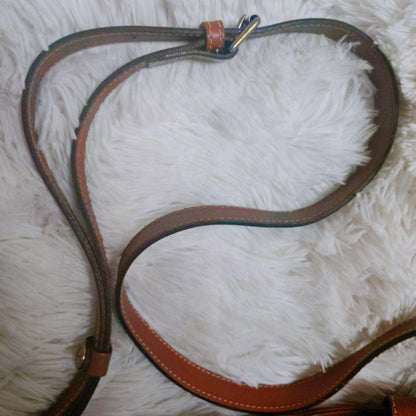 MULBERRY Shoulder Bag Purse Leather Navy Camel Authentic