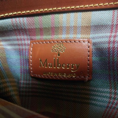 MULBERRY Shoulder Bag Purse Leather Navy Camel Authentic