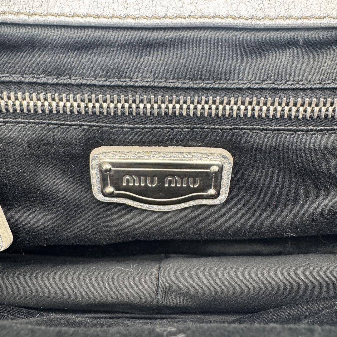 MIU MIU Clutch Bag Second Bag Logo Sequin Authentic