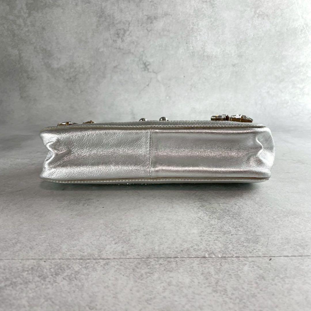 MIU MIU Clutch Bag Second Bag Logo Sequin Authentic
