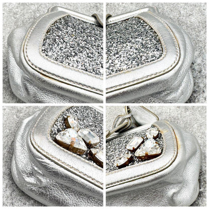 MIU MIU Clutch Bag Second Bag Logo Sequin Authentic