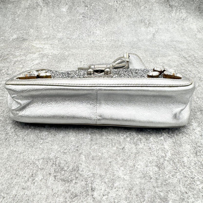 MIU MIU Clutch Bag Second Bag Logo Sequin Authentic