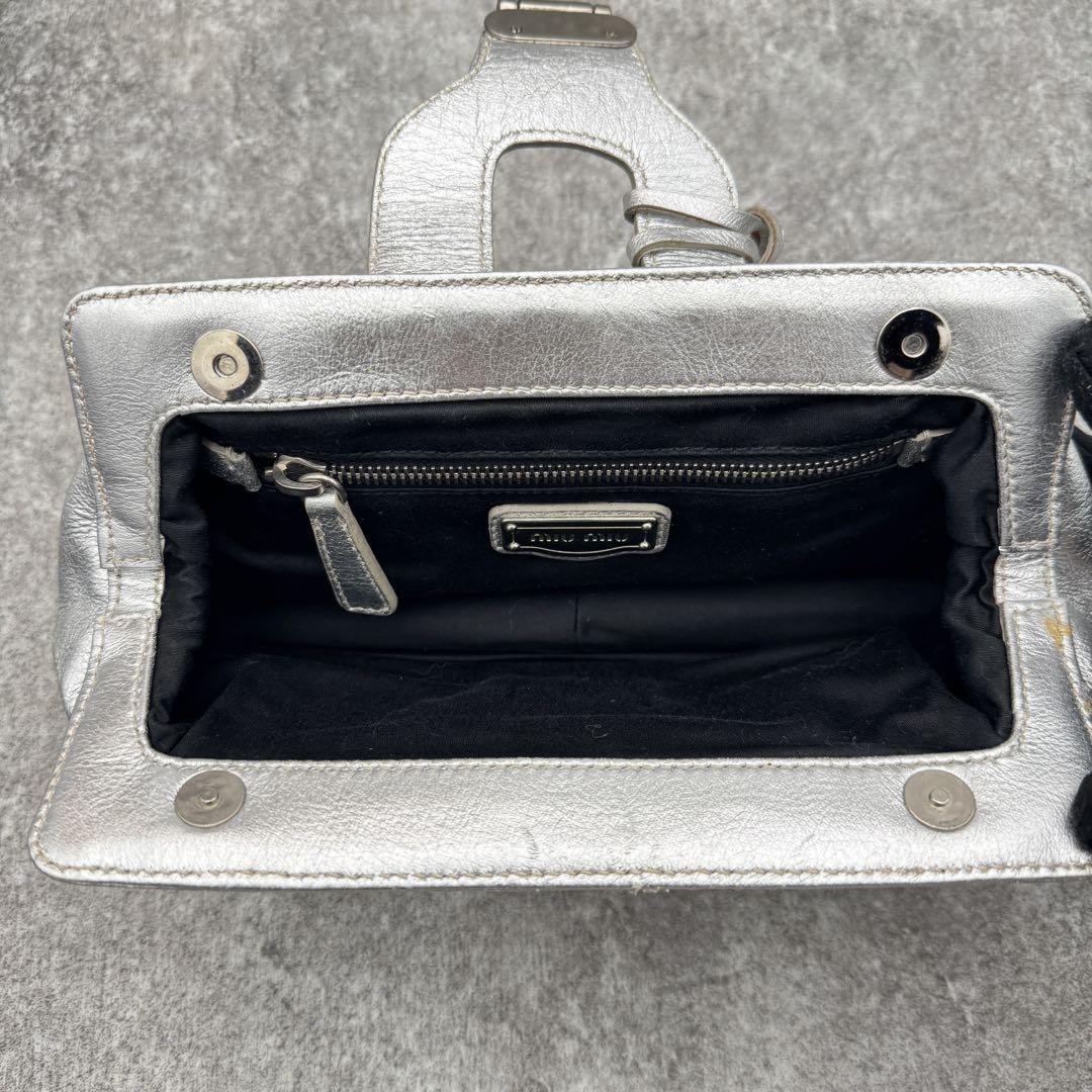 MIU MIU Clutch Bag Second Bag Logo Sequin Authentic
