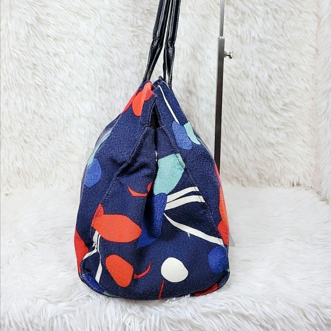 MIU MIU Hand Bag Tote Purse Logo Canvas Leather Multicolor Authentic