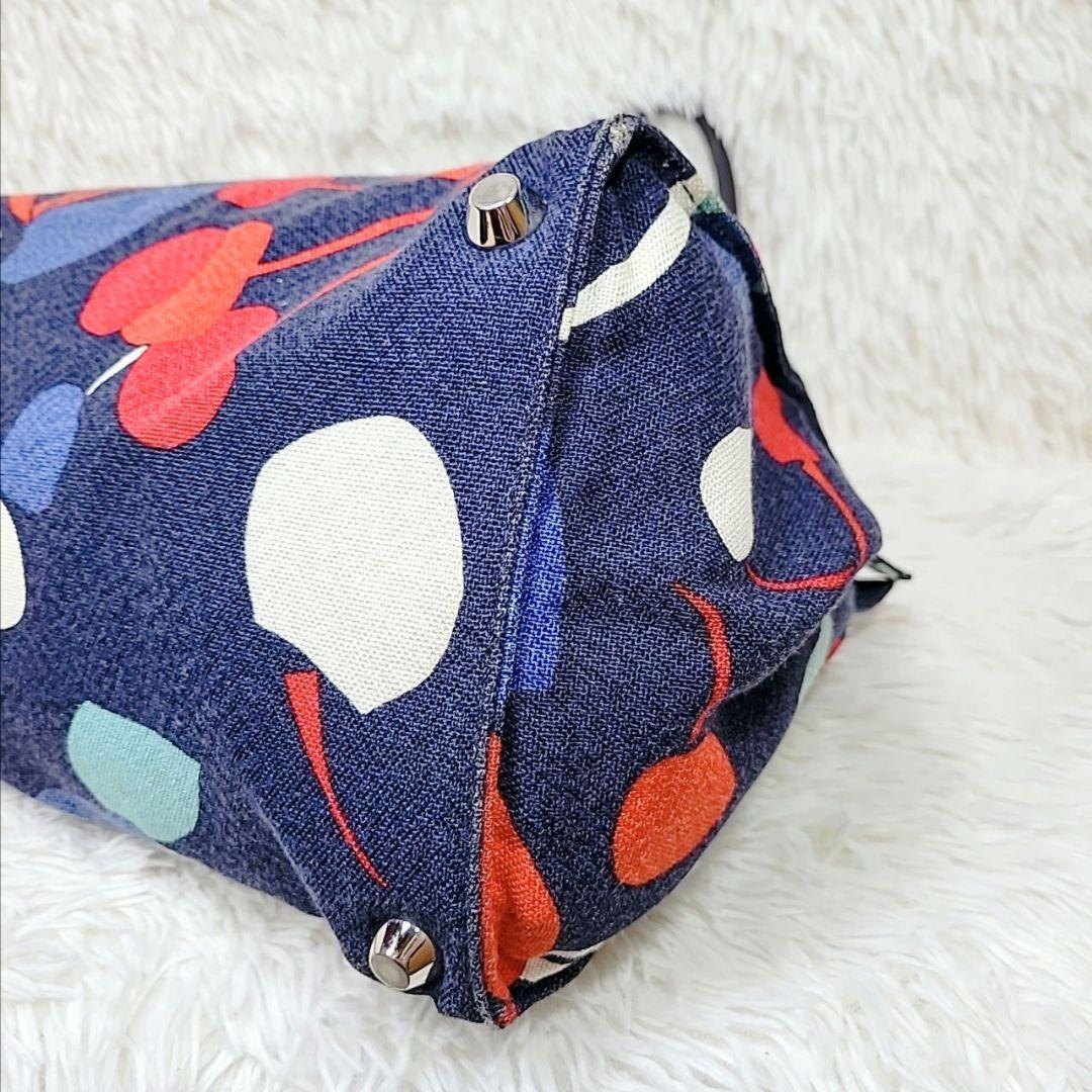 MIU MIU Hand Bag Tote Purse Logo Canvas Leather Multicolor Authentic