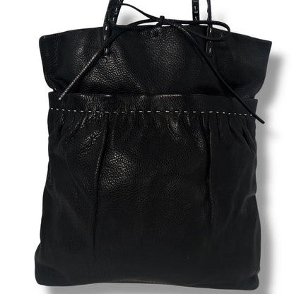MIU MIU Hand Bag Tote Purse Leather Black Authentic
