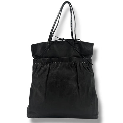 MIU MIU Hand Bag Tote Purse Leather Black Authentic