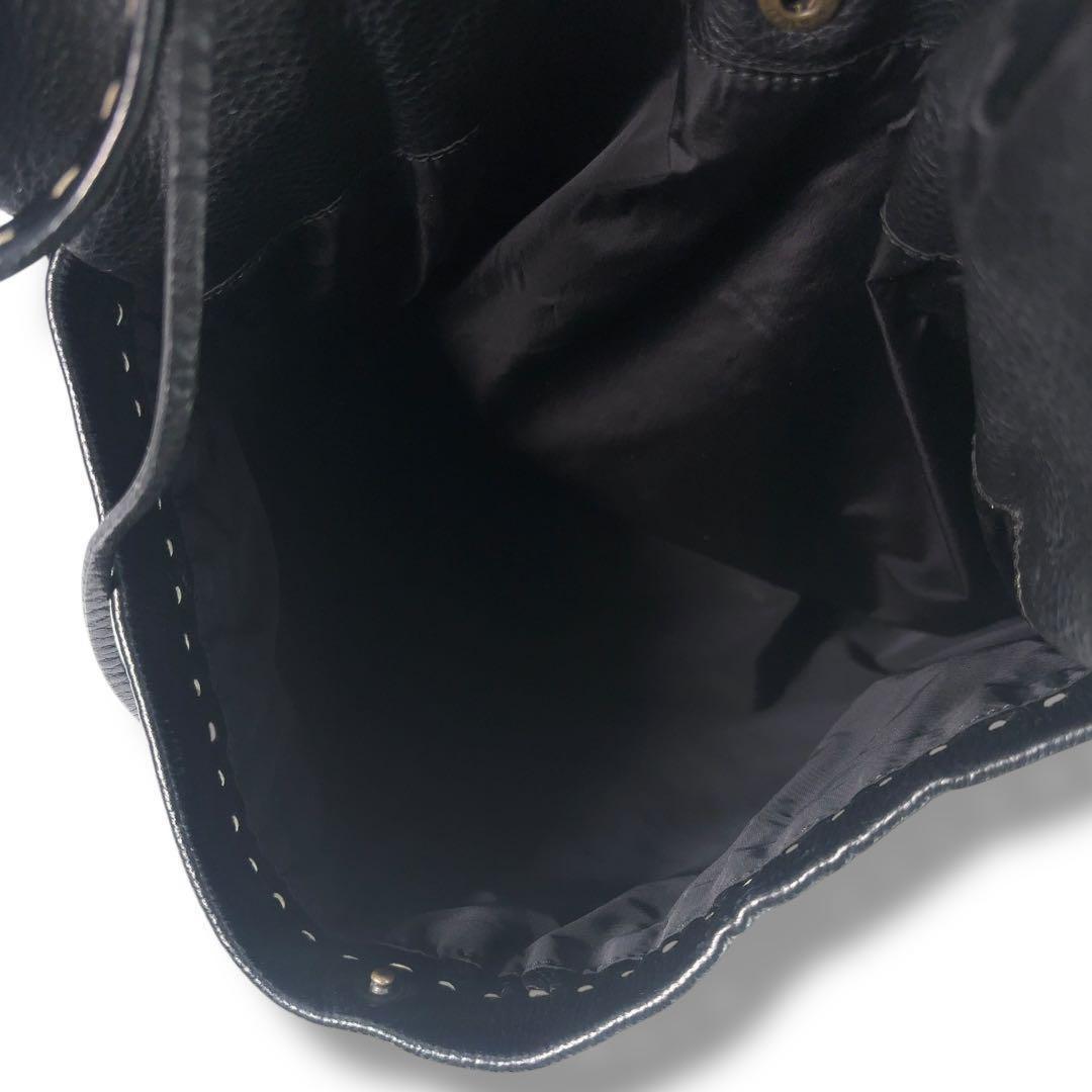 MIU MIU Hand Bag Tote Purse Leather Black Authentic