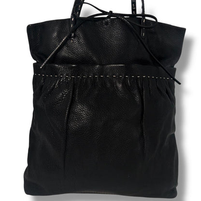 MIU MIU Hand Bag Tote Purse Leather Black Authentic