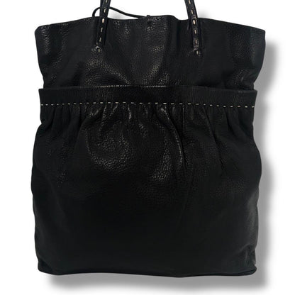 MIU MIU Hand Bag Tote Purse Leather Black Authentic