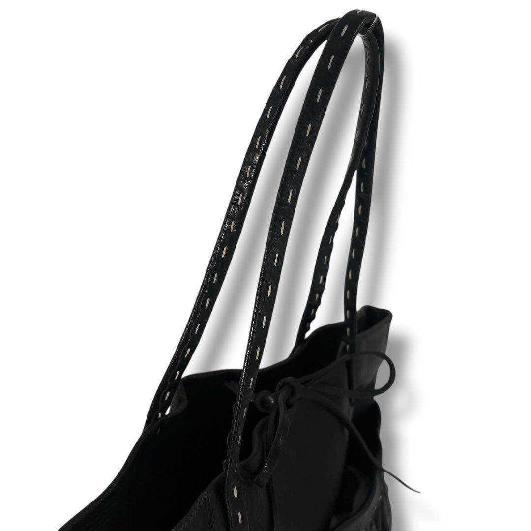 MIU MIU Hand Bag Tote Purse Leather Black Authentic