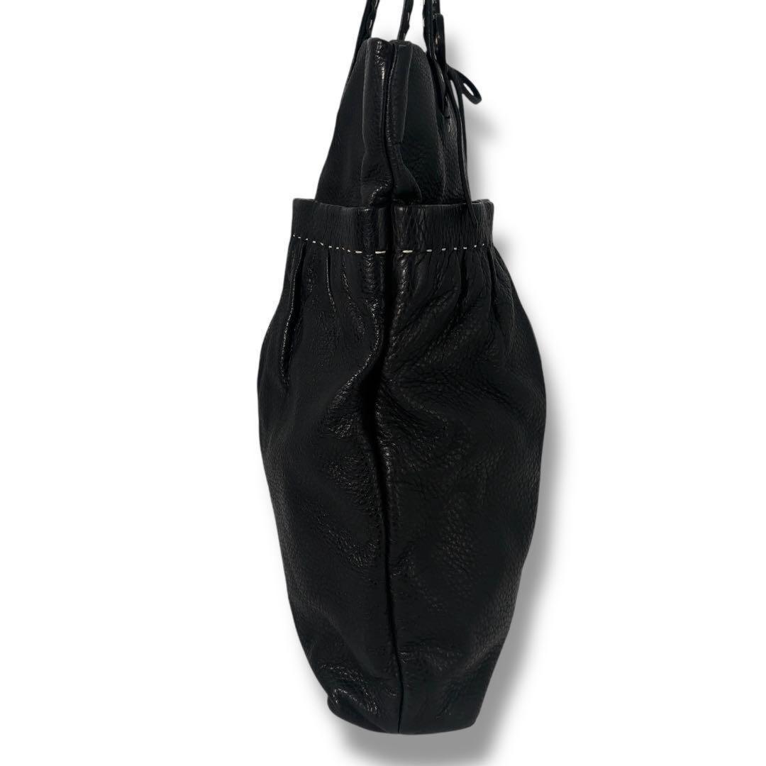 MIU MIU Hand Bag Tote Purse Leather Black Authentic