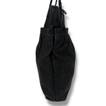 MIU MIU Hand Bag Tote Purse Leather Black Authentic