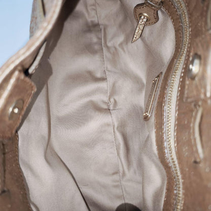 MIU MIU Shoulder Bag Purse Logo Leather Gold Authentic