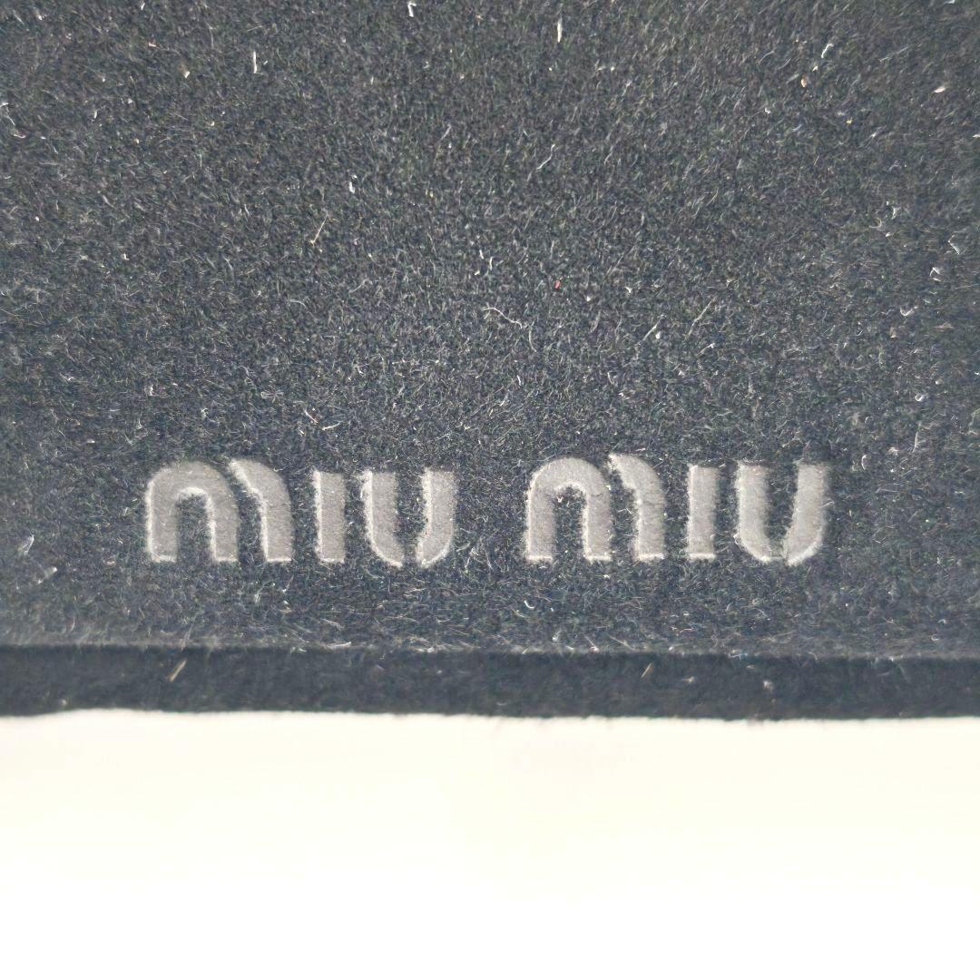 MIU MIU Hand Bag Tote Purse Logo Suede Black Authentic