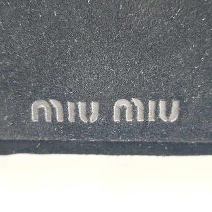 MIU MIU Hand Bag Tote Purse Logo Suede Black Authentic
