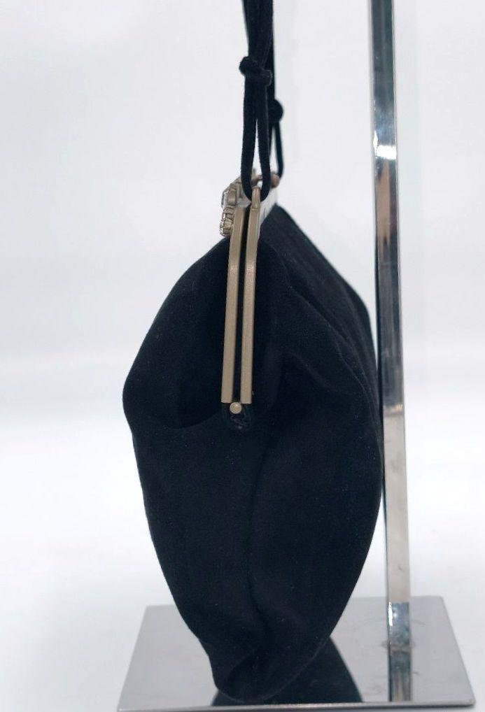 MIU MIU Hand Bag Tote Purse Logo Suede Black Authentic
